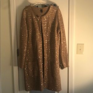 Chico’s Black Label sequin gold topper Size 2